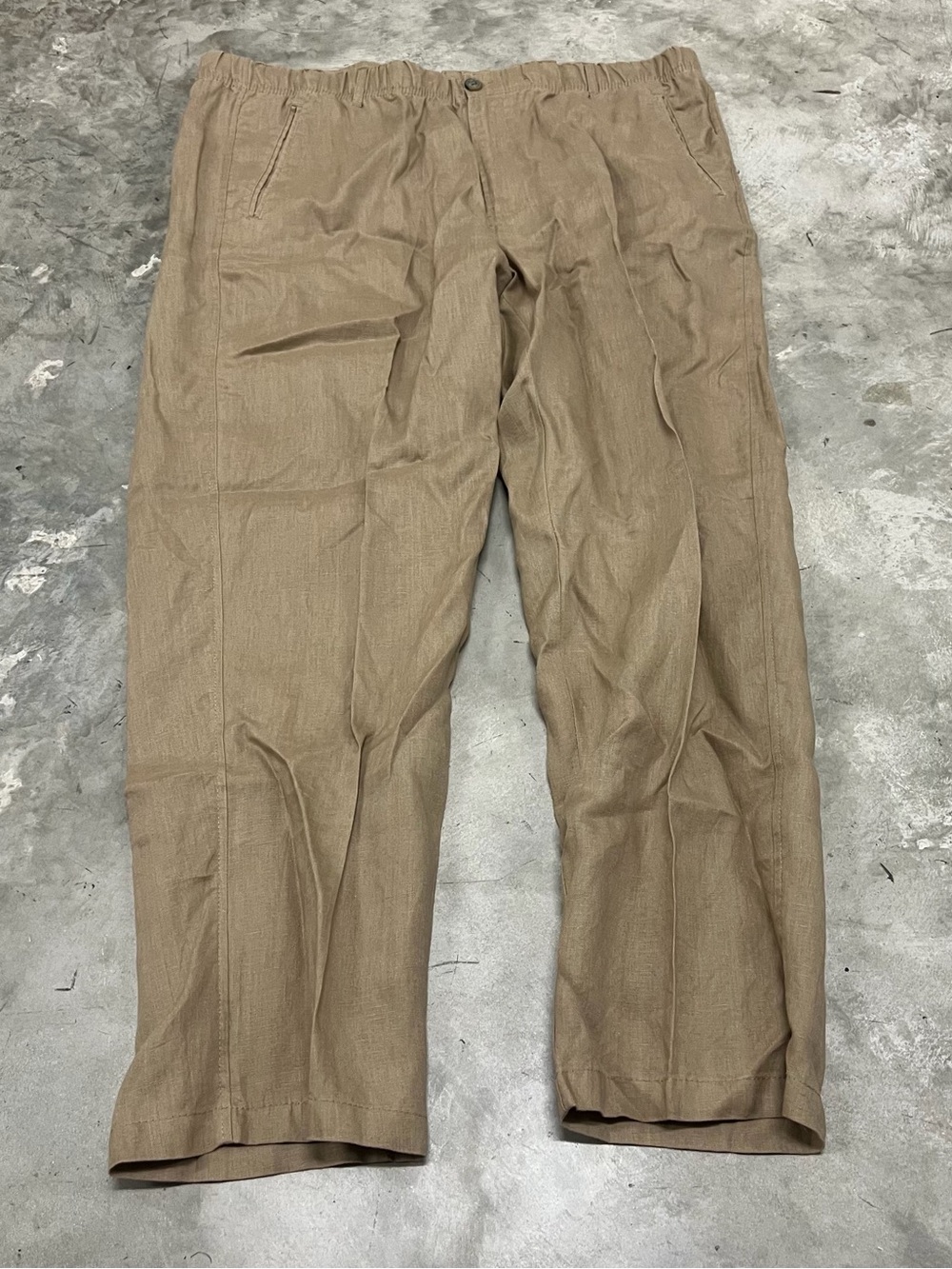 Tasso Elba 100% Linen Pants - XXL Island -Comfortable Relaxed Tan Beige Natural